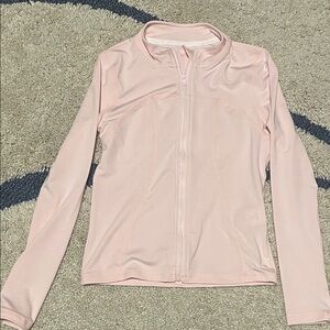 SHEIN Light Pink Kids Long Sleeve Zip-Up Tee